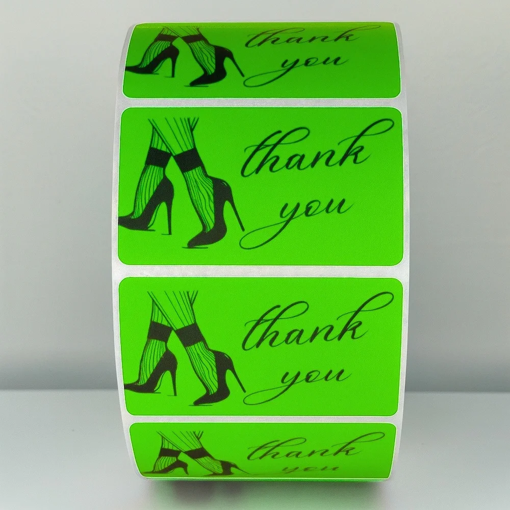 Chic Thank You Stickers - High Heels & Stockings Design Small Business Packaging - Picture 4 of 11